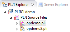 PLI エクスプローラーでのエラーを含むファイル