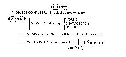実行用計算機段落の一般形式の構文